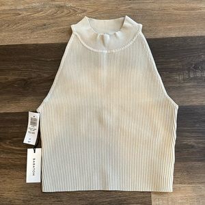 Aritzia Babaton Sculpt Knit Halter in Matte Pearl size S